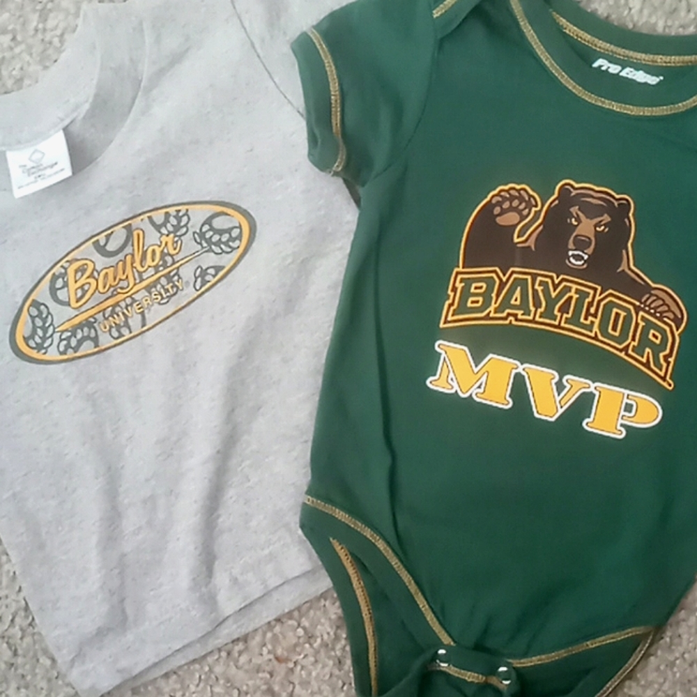 2PC Baylor Short Sleeve Onesie Top